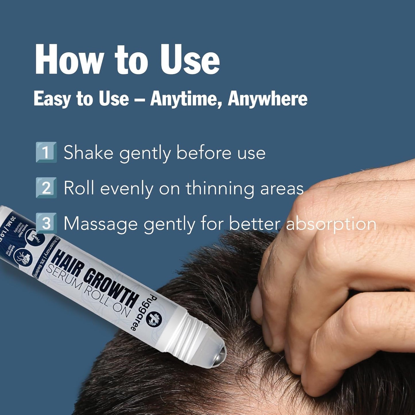 Rosemary Hair Growth Serum Roll-On – 3% Rosemary, 3% Redensyl, DHT