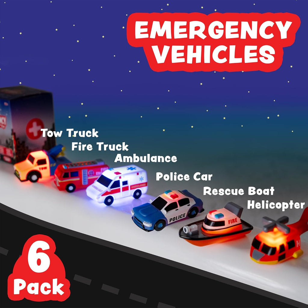 Tub Works Emergency Cars Light Up Bath Toys