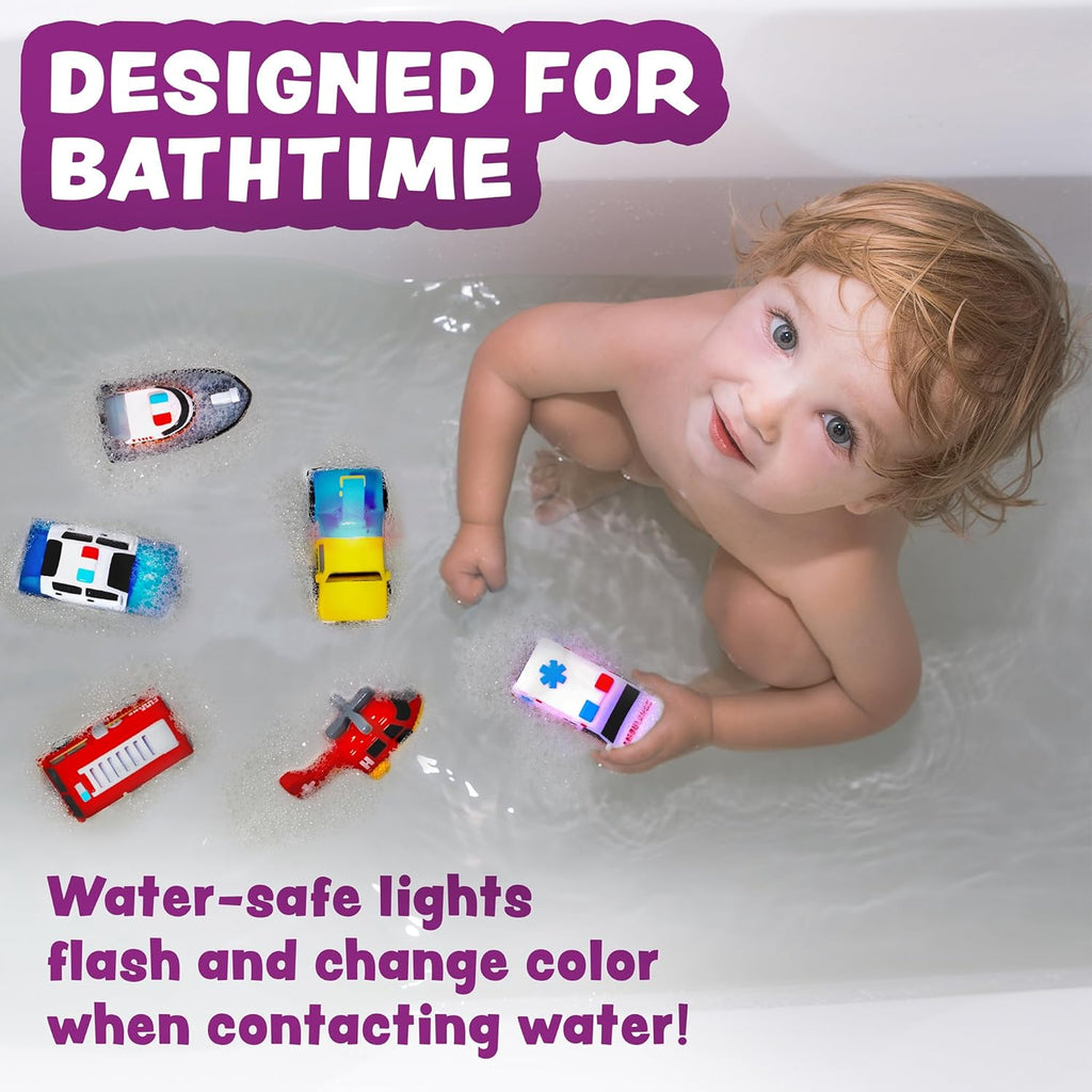 Tub Works Emergency Cars Light Up Bath Toys